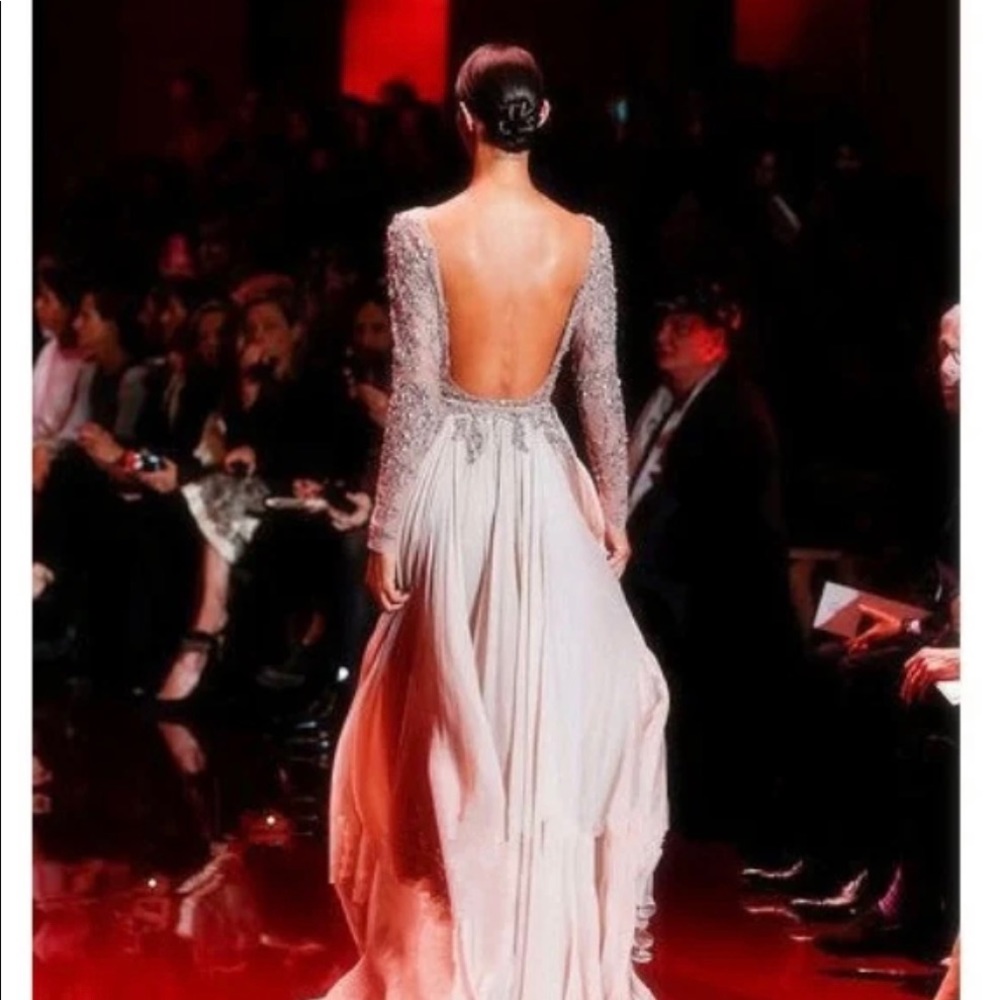 Lace Appliqué Maxi Dress in Silver Gray - Picture 5 of 6